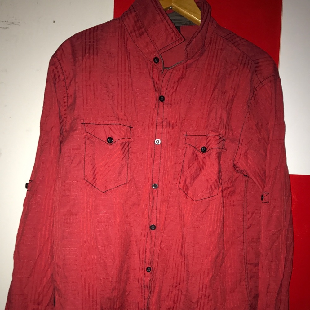 Red button up long sleeve
